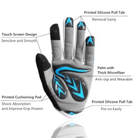 FINGER TEN Fahrradhandschuhe Kinder MTB Fahrrad Freizeit Vollfigner mit Gel rutschfest Wert 1 Paar Gelb XL, Radsport Skatehandschuhe für Sommer Jungen Mädchen 2-11 Jahre