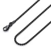 FOSIR Mens Black Rolo Chain Necklace, Stainless Steel Chain for