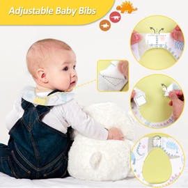 Vaktop Disposable Bibs, Pack of 30 Baby Bibs, Waterproof Travel Bibs with Food Catcher Bag for Babies, Toddlers, Boys and Girls, Travel, Outdoor Use, Dinosaurs