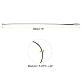 HARFINGTON 10pcs Wire Keychain Cable 6" Plastic Coated 1.5mm Stainless Steel Key Ring Cable Loop Rings for Hanging Luggage Tags Key ID Tags, Black