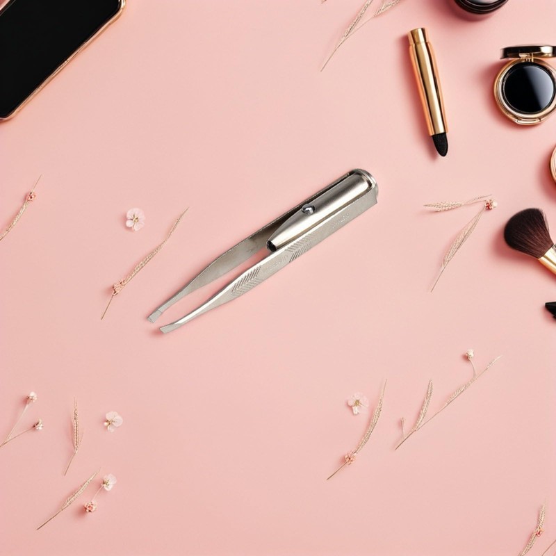 VINTORKY Eyebrow Tweezers with Light, Portable Hair Removal Tool for