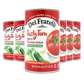 Dei Fratelli Tasty Tom Spicy Tomato Juice, Not from Concentrate, 46oz (6 pack)