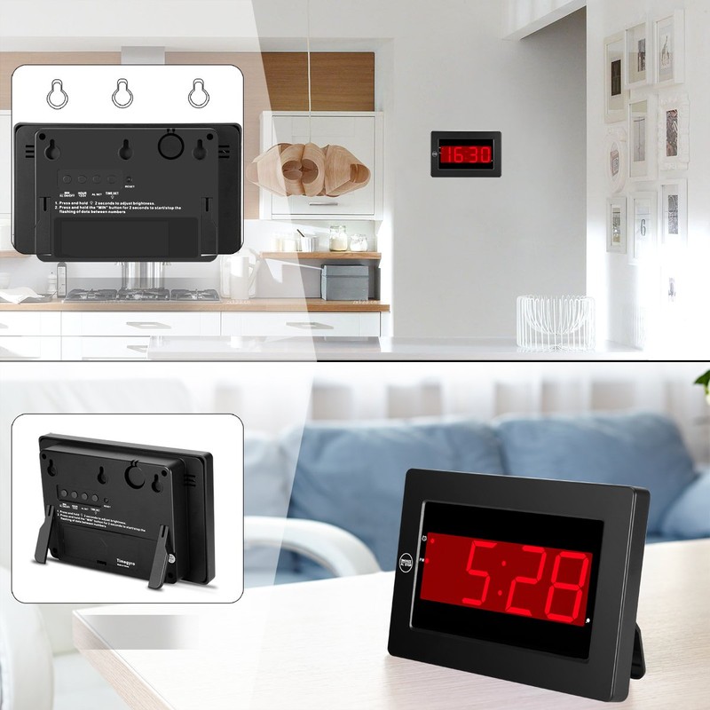 Timegyro Digital Wall Clock Battery Operated - LED Display Digital