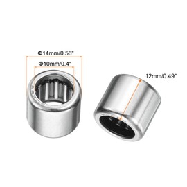 uxcell 10 Pcs HK101612 Needle Roller Bearings One Way Bearing 0.4 x 0.56 x 0.49 Inch, ABEC 3 Chrome Steel Bearing