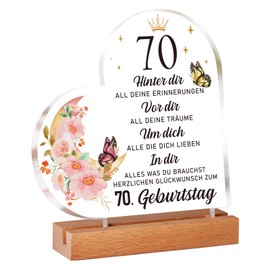 Vetbuosa Geschenke zum 70 Geburtstag Frau, Acryl-Plakette Mit Inspirierender Gravur, 1954 70. Geburtstag für Mama Mutter, Freunde, Ehemann, Ehefrau, 70. Geburtstag Geschenkideen