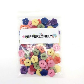 Pepperlonely 98PC Botones de resina de flores con 2 agujeros, 12 x 2,5 mm, #12.Mixed, 98