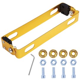 Motorcycle License Plate Bike License Plate Bar Plate License Bracket 180° Angle Adjustment Easy Installation Scooter License Plate Stays Up Angles Included Screws and Wrench (Golden)