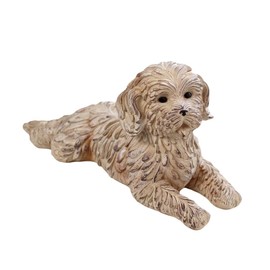 Lying Cockapoo Ornament 22cm Resin Textured Resting Puppy Dog Indoor Figurine Gift