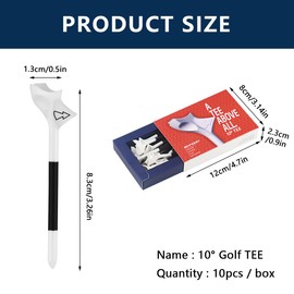 JOBYNIM Pack of 10 Golf Tees, Sustainable Plastic Golf Tees in 83 mm Length for Golf Practice Training