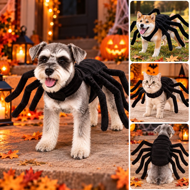 Halloween Spider Pet Costume for Cats & Dogs – Funny