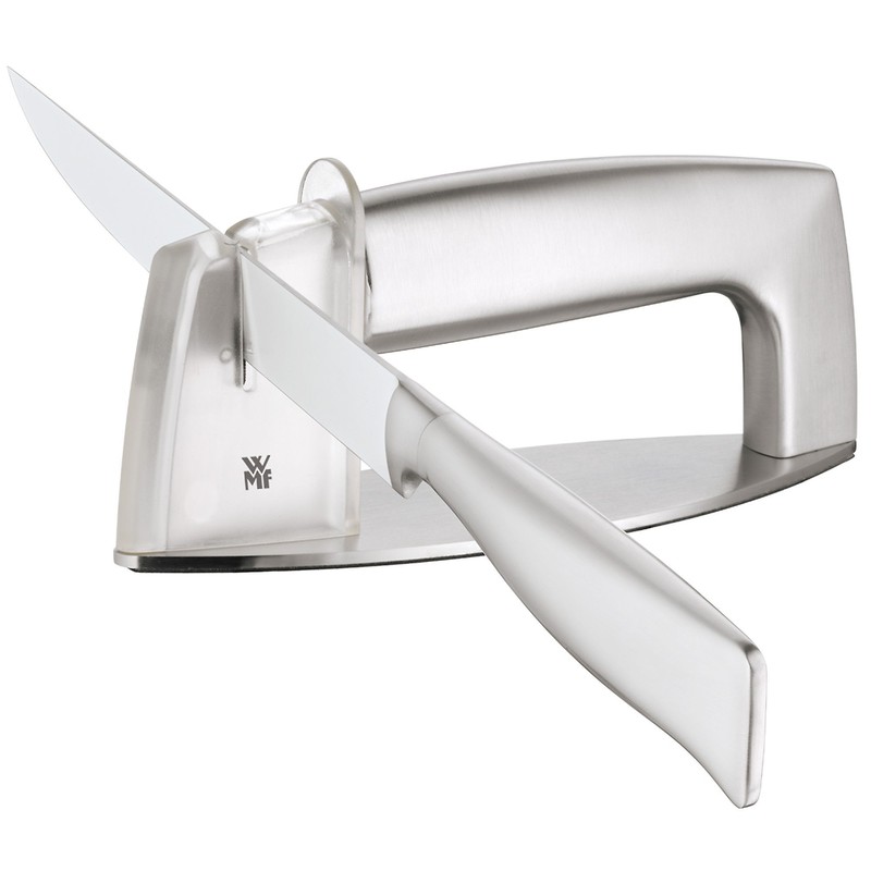 WMF Gourmet Messerschärfer, Schleifscheiben Hartmetall, Messerschleifer, Cromargan Edelstahl, Kunststoff, sichere