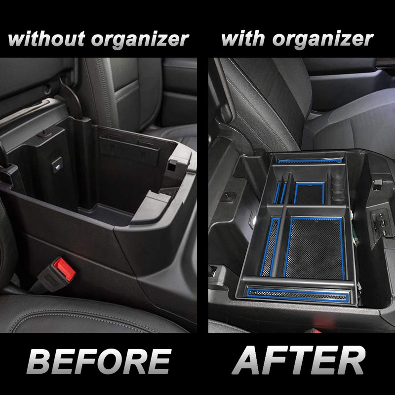 JKCOVER Center Console Organizer Tray Compatible with (2019-2025) Chevy Silverado