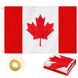 Canada Flag 3x5 FT (90x150cm) Outdoor, Double-Sided 210D Oxford Fabric, Embroidered Maple Leaf, Reinforced 4-Row Stitching, Brass Grommets, Canadian National Flag for Home, Garden, Wall Display