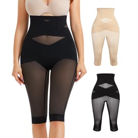 RDSIANE High Waist Shapewear Tummy Control Criss-Cross Body Shaper For Women Capri Butt Lifting Shapewear