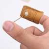 4-Piece Leather Finger Protector Coin Thimble Pads for Hand Sewing