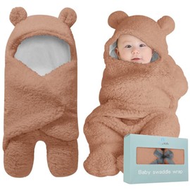 BlueMello BlueMello Baby Swaddle Blanket | Ultra-Soft Plush Essential for Infants 0-6 Months | Receiving Swaddling Wrap Brown | Ideal Newborn Registry and Toddler Boy Accessories | Perfect Baby Girl Shower Gift