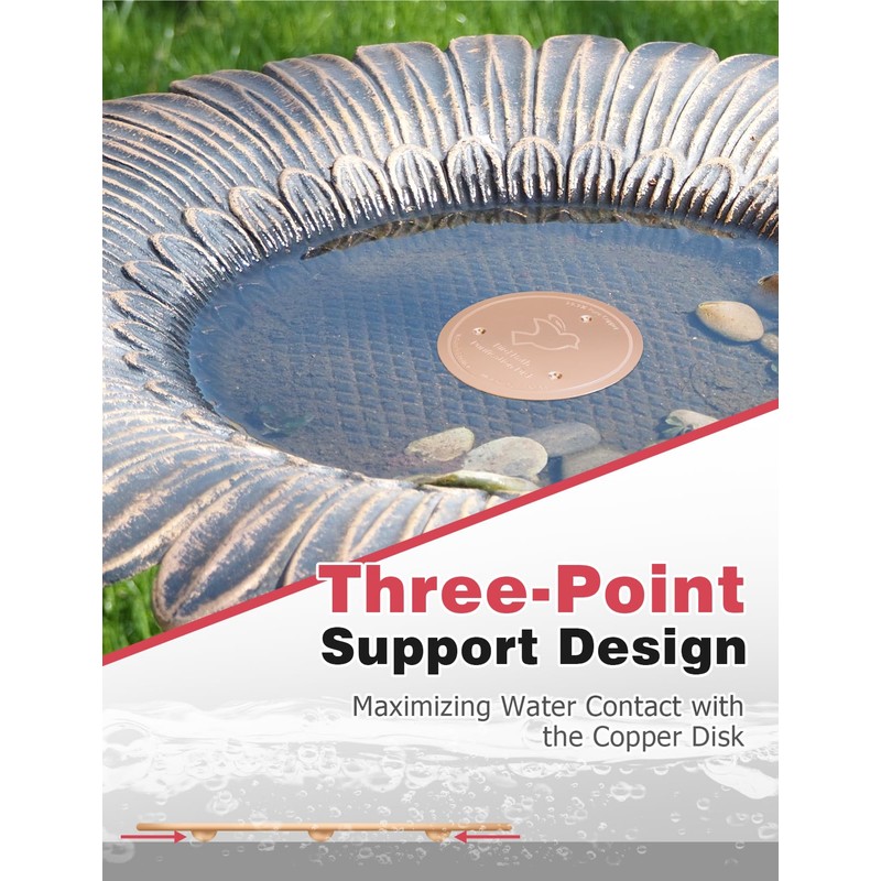 Mellbree Copper Bird Bath Cleaner Disk, 0.6mm Thick 99.9% Pure