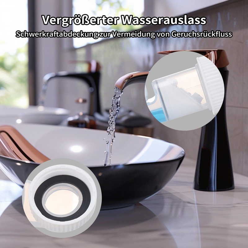 1 1/4 Inch Space-Saving Siphon - Odour-Proof Adjustable Siphon Sink