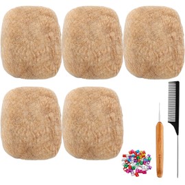 Afro Kinkys Bulk Human Hair for Dreadlock Extensions,Repair Locs, Twists and Braids, 5 Packs 150 Gram Each Package Afro Kinky Bulk 100% Human Hair for Locs (Blonde, 8inch)