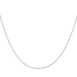 Verona Jewelers 925 Sterling Silver Italian 1.5MM, 2MM Silver Bead Ball Chain Necklace, Sterling Silver Bead Necklace, Italian Bead Necklace, Silver Beaded Necklace (24, 1.5MM)