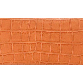 FashionBerry Croco Embossed High Quality Cowhide Leather Bi-Fold Long Wallet, Card Storage, Coin Purse Included, Thin, Compact, Feng Shui Luck Up, Camel