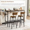 Tatub BarTable Dining Sets, 4 Stools, Brown