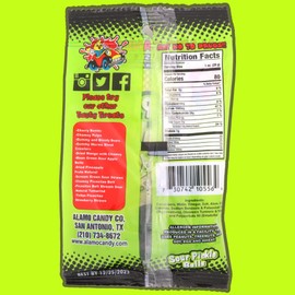 Needzo Sour Pickle Flavored Gummies, Sugar Coated Individually Packaged Candy, Gag Gifts and Party Favors, Swirl Sticker Included, 1 Ounces (Pack of 3)