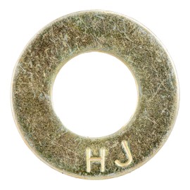 3/8" (100 pack) Grade 8 SAE Washer, Thru-hardened, Yellow Zinc by Makers Bolt