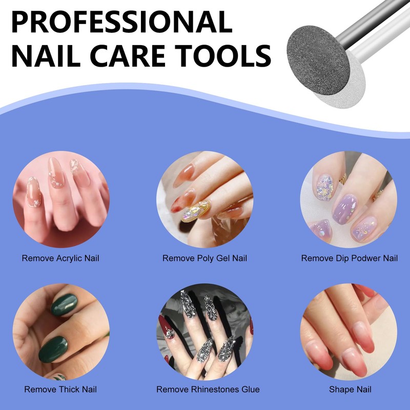 C12rtive Nail Drill, Flat Diamond Carbide Cuticle Remover Bit, 3/32