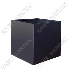 Large Steel Metal Planters for Outdoor Plants Galvanized Metal Plantercolor: Black, Size: 450