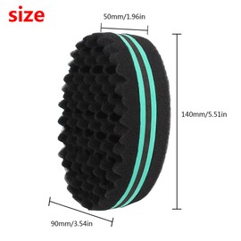 Andux Zone Double Side Twist Hair Afro Braid Style Dreadlock Sponge Curls Sponge 2 Pieces JFHM-01 (Green)