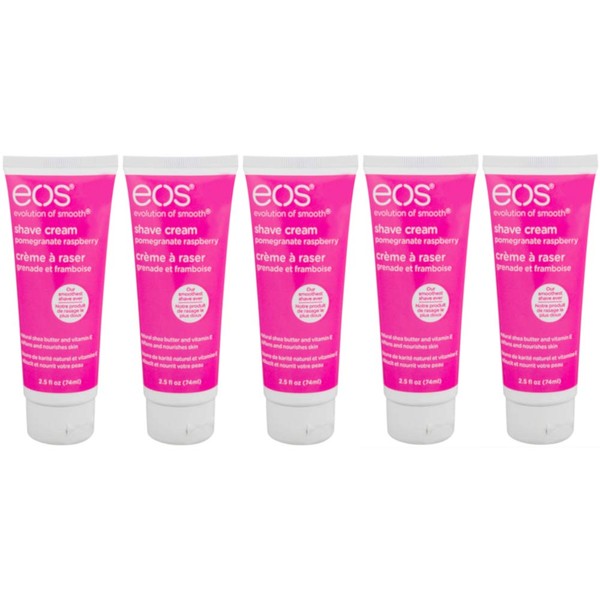 eos Shave Cream Pomegranate Raspberry, 2.5 Ounces Each (Value Pack of 5)
