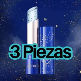 Veraly 3pz Labial Con 24k Cambia Color Con Temperatura Hidratante F Color Azul claro