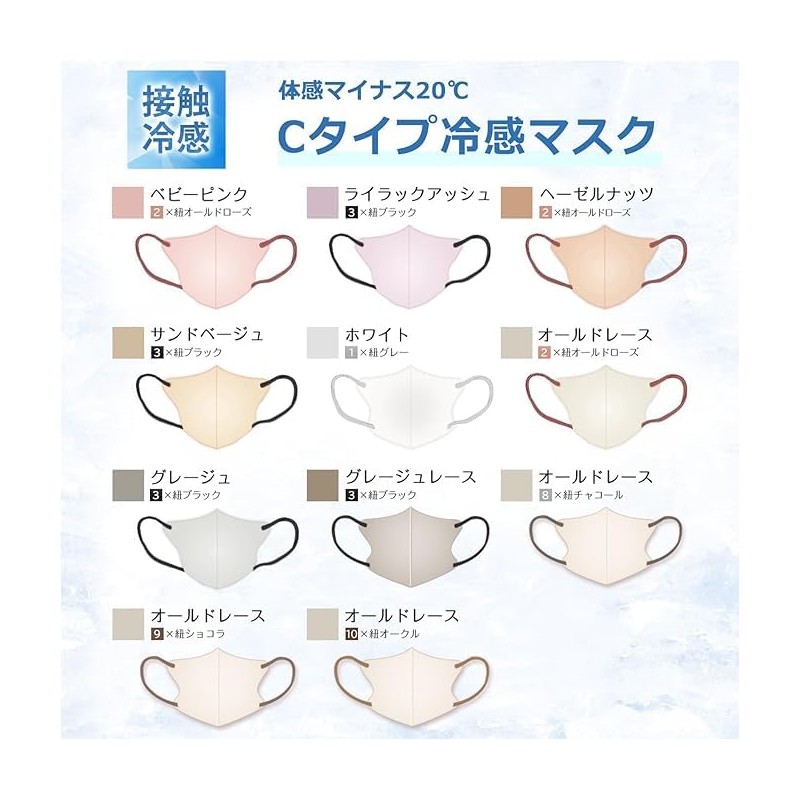 Kakaden Cicibella Mask Cool-feeling Non-woven Fabric 3D Mask Bicolor Mask