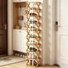 10 Tier Bamboo Shoe Rack, Foldable 10 Tier Bamboo Corner