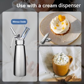 Anyuwen Whipped Cream Chargers N2O Nitrous Oxide 9-Gram Cartridge for Whipped Cream Dispenser, 100 Pack