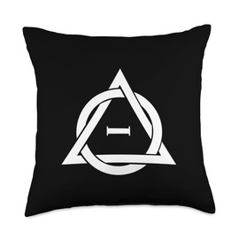 Therian symbol Quadrobics sport sign white Throw Pillow