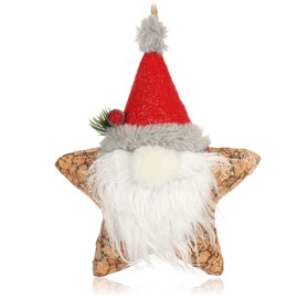 com-four® Christmas Hanger for Christmas Decoration, Christmas Tree Hanger as Winter Decorative Item, Decorative Figure as Room Decoration or Gift (1 Piece - Star 23 cm + Santa)