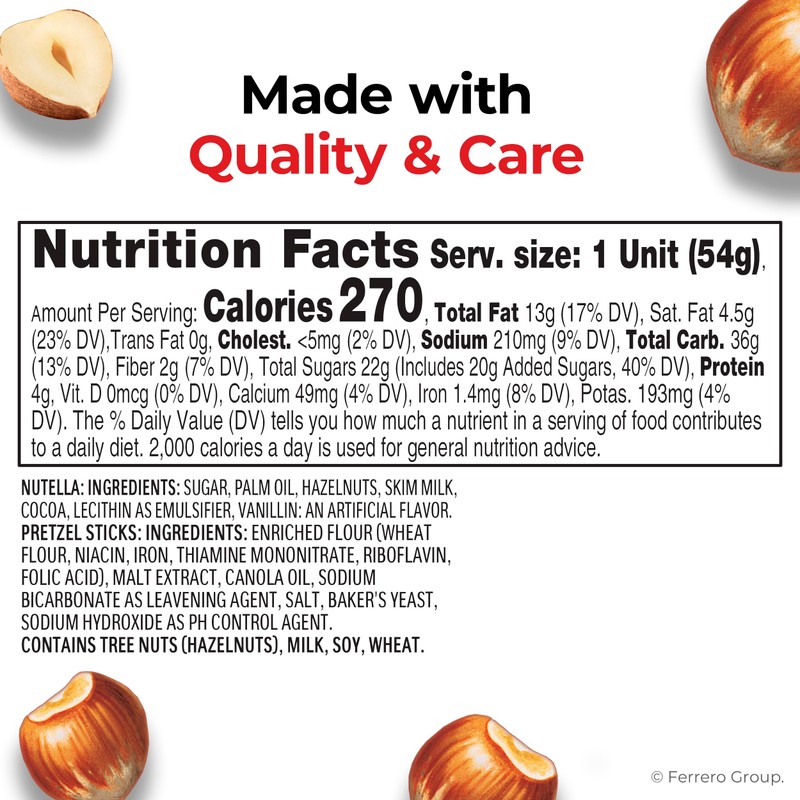 Nutella & Go! Hazelnut Spread with Pretzel Sticks, On-the-Go Snack