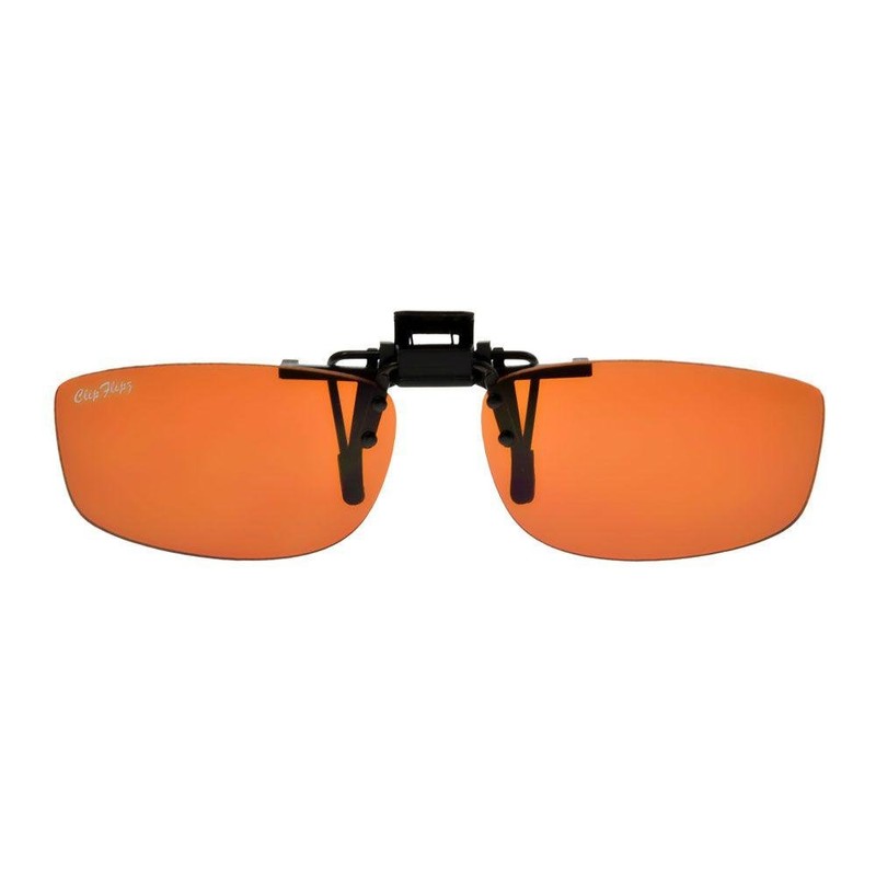 ClipFlipz Rectangular Non-Polarised Medium/Copper Driving Clip On Flip Up Sunglasses