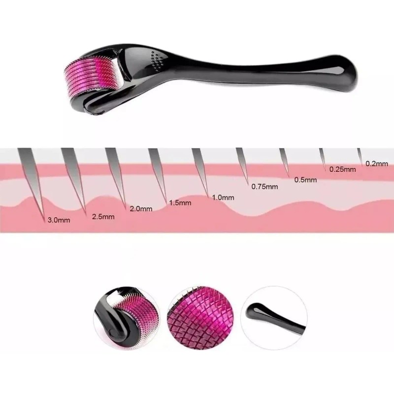 Dermaroller Facial Barba 0.5 Mm Titanio + Serum Barba