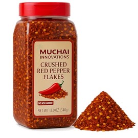 Crushed Red Pepper Flakes | Hot Dried Chili Pepper - Restaurant Grade Bulk Pack | Spicy Seasoning Chefs & Culinary | Great For Pizza Beef Pork Flatbread (0.75 Pounds (12 OZ.) Bottle)