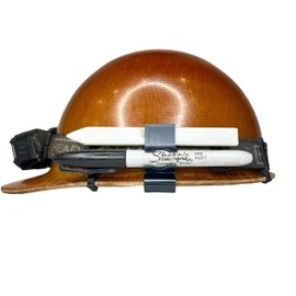 2 Pack - Hard Hat Carpenter Pencil, Soapstone, and Marker Clip Collection - Permanent Marker Pencil Holder - Hard Hat Pen Clip - Tough Rubber Design - Made in USA (Soapstone + Marker)