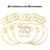 Opomzk Wedding Party Invitations with Envelopes, 20 Set Wedding Ring