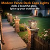 SLAWA Outdoor Solar Post Cap Light 9.8In Bronze Column Lights