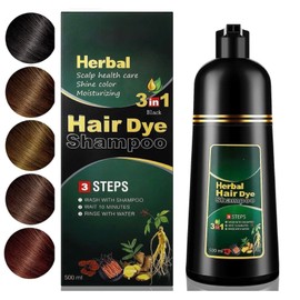 ABBASI & CO Chestnut Brown Hair Dye Shampoo - 3 in 1 Herbal Hair Color Shampoo for Men & Women - Nourishes & Protects Hair - Grey/White Coverage Champu Para Canas Mujer 500 ML (Chestnut Brown)