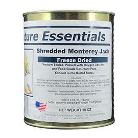 Future Essentials Shredded Monterey Jack Cheese | Freeze Dried | 10 oz Can | Made from Real Cheese | Shelf-Stable | Long-Term Storage | Just Add Water | Survival & Everyday Cooking | Made in USA