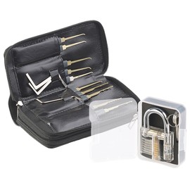 AGT Lockpick: Professional Lock Picking Set with 30 Piece Lock Pick Bag & Practice Lock (Lock Cracker Set, Lock Picker Tool, Sets Locks)