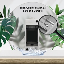 Tulabu 2 Way Breaker Box IP66 PC/ABS Alloy Plastic Distribution Protection Box Weatherproof Clear Cover Power Distribution Box Enclosure with DIN Rail Wall-Mounted