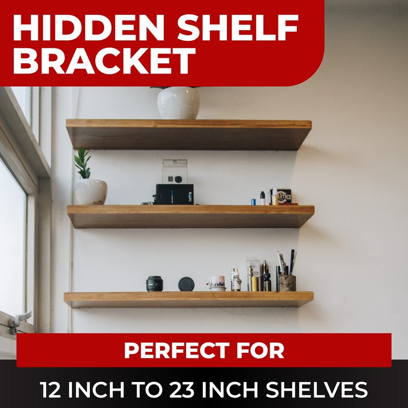 Set of 2 Floating Shelf Brackets 11 inch Multiple Mounting